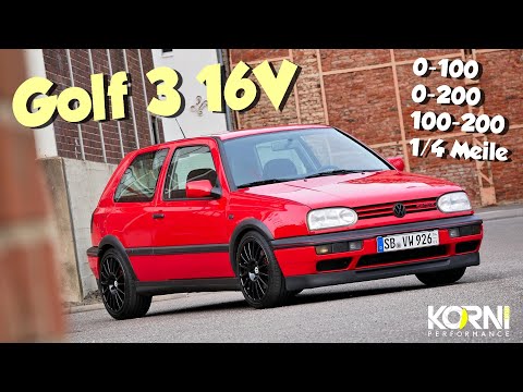 VW Golf 3 16V 0-100 0-200 100-200 & 1/4 Meile mit Dragy GPS | KORNI Performance