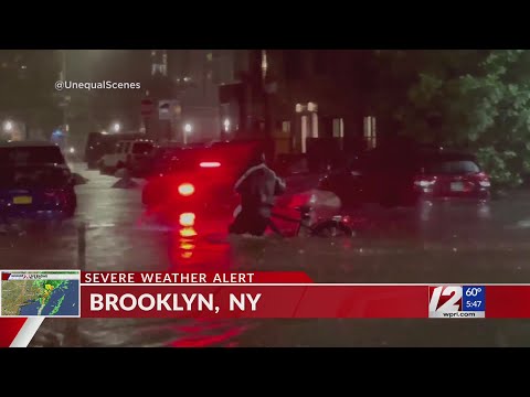 Flash flooding takes over streets, busses in New York City area
