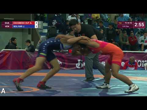 1/4 FS - 46 kg: J. BOLIVAR (VEN) df. A. ESCOBEDO XUT (GUA) by VPO1, 8-5