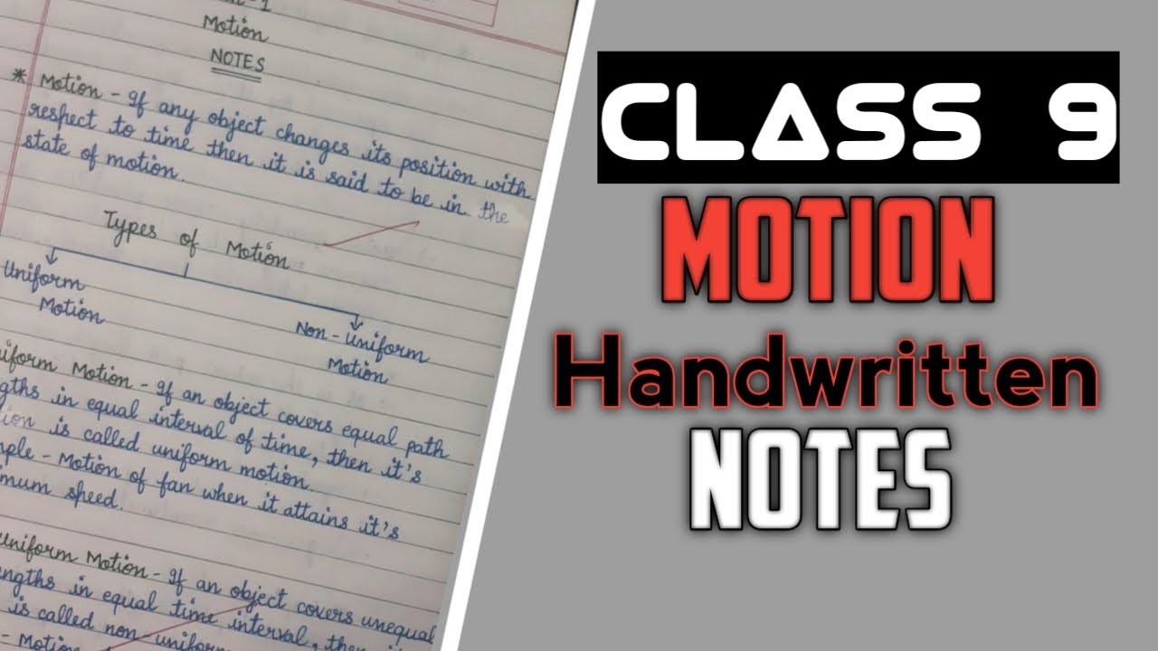 Class 9 Motion Handwritten Notes |For Term 1 Preparation |