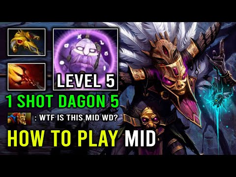 How to Play Mid Witch Doctor in 7.33 with 1 Shot Level 5 Dagon Max Burst Magic Damage Dota 2