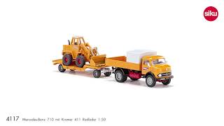 SIKU Super - souprava Mercedes-Benz 710 převážející nakladač 411 Bölling 1:50