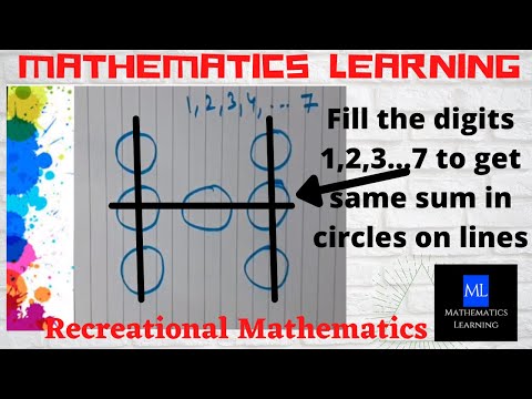 Number Puzzle #32| Fill 7 digits in horizontal and vertical drawn circles so that we get same sum