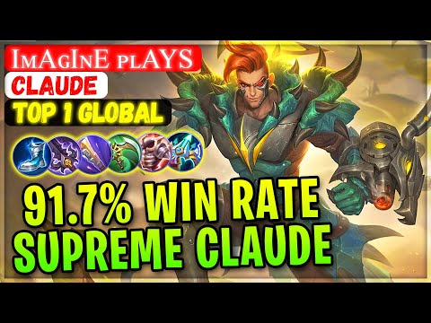 91.7% Win Rate S24, Supreme Claude Perfect Play [ Top 1 Global Claude ] iᴍaɢiɴe ᴘʟays Mobile Legends