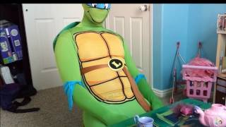 Rubie's Adult Costume Leonardo 2Nd Skin. TMNT Ninja Turtle Costume Review.