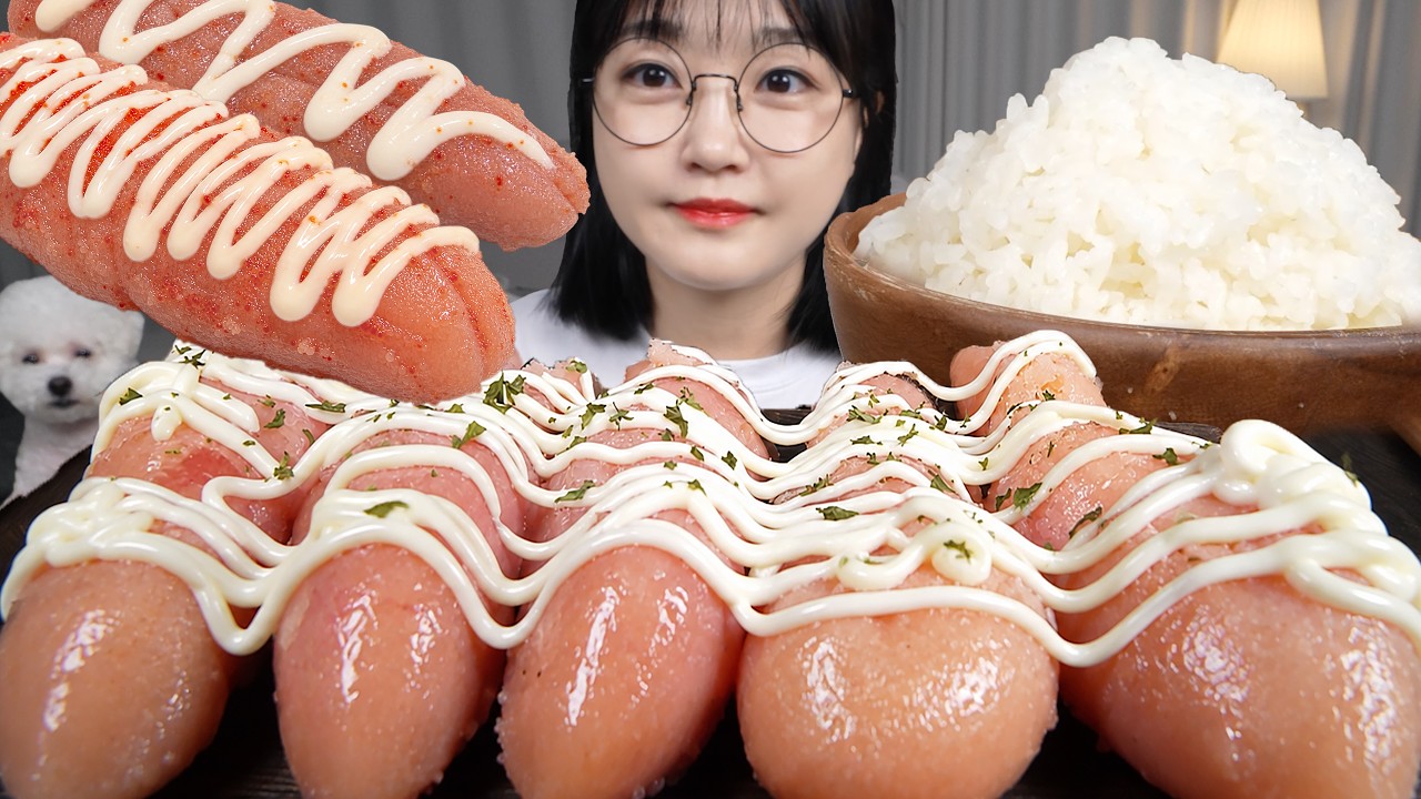 따끈한 흰밥에 명란젓이면 다른 반찬 필요 없죠🍚🧡한식 먹방 Pollock Roe Goes Perfectly with Rice Mukbang ASMR