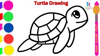 How to Draw a Turtle Easy Step by Step | Simple Turtle drawing tutorial for beginners