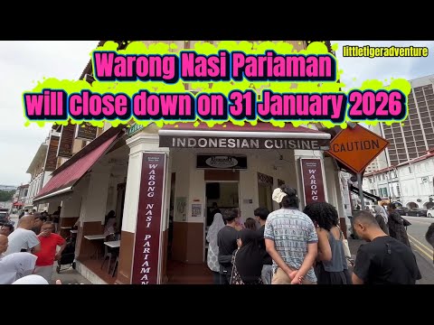 Warong Nasi Pariaman Singapore Nasi Padang will close down on 31 January 2026