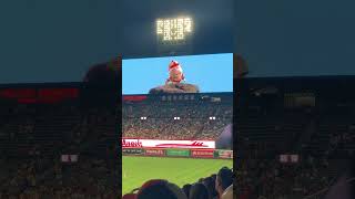 Angels Rally Monkey Puppet does Ay-Oh