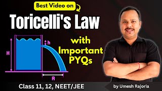 6. Torricelli's Law of Efflux | Fluid Mechanics | 11th Physics #neet #cbse #umeshrajoria