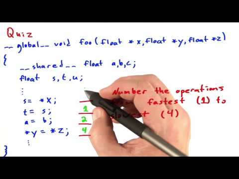Quiz On Memory Access - Solution - Intro to Parallel Programming