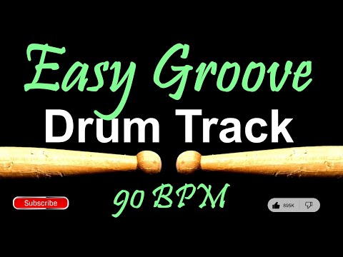 Easy Groove Drum Track 90 BPM, Drum Beats for Bass Guitar, Instrumental Isolated Drums Beat 🥁376