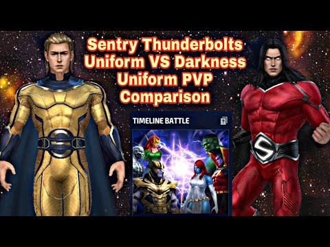 Sentry Thunderbolts Uniform VS Darkness Uniform PVP Comparison - Marvel Future Fight