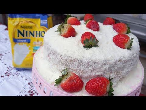 BOLO DE LEITE NINHO COM MORANGO | O MELHOR  QUE EU JÁ  COMI NA MINHA VIDA