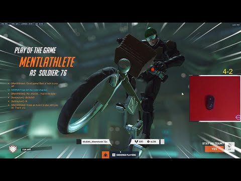 POTG! NEW SOLDIER 76 SKIN - MUMEN RIDER ! GALE INSANE SOLDIER 76 GAMEPLAY OVERWATCH 2 SEASON 3