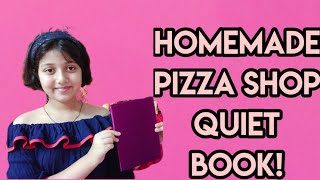 Playing with my homemade quiet book//Pizzeria quiet book//Pizza Shop quiet book//Saanvi's Wonderland