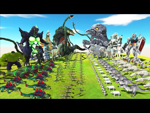 Infinity War - Green Team Biollante VS White Team Orga - Animal Revolt Battle Simulator