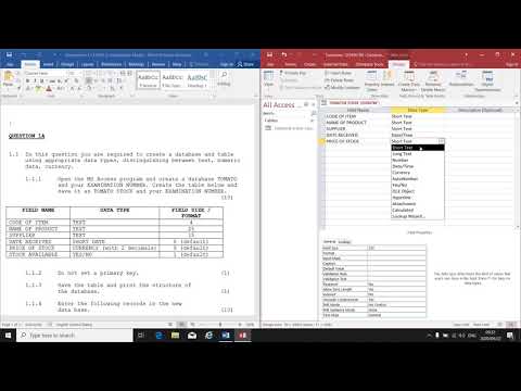 Office Data Processing L4 (MS Access - Creating a Structure) - Mrs. L. Stander