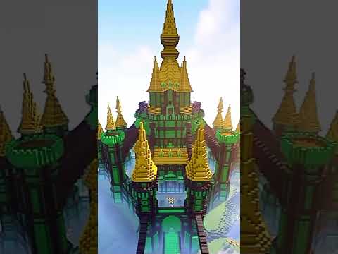 Build A Big Emerald Castle  IN Minecraft 😈 #shorts #minecraft