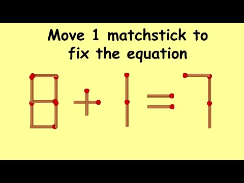 8+1=7 can you correct this equation | Match stick puzzle #141 | Puzzles with Answer