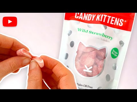 Candy Kittens Wild Strawberry | Gourmet Fruit Gum from UK | ASMR Presentation & Opening | Food Facts