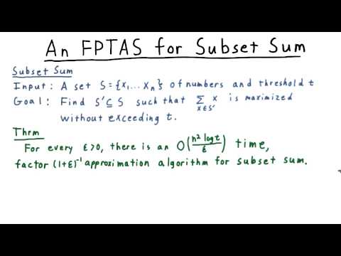 Learn An FPTAS for Subset Sum - Mind Luster