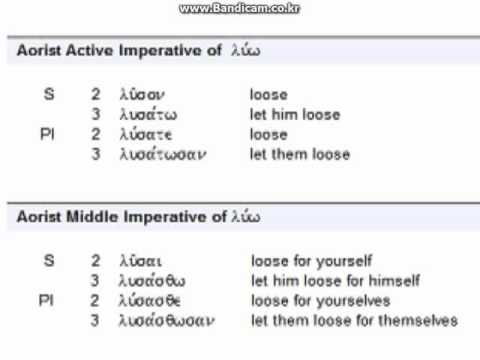 헬라어 명령법 Greek   The Regular Verb   Imperative