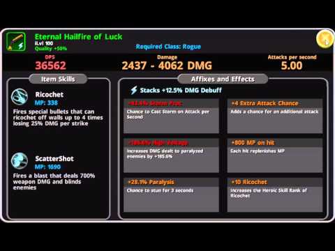 Dungeon Quest 2016 Rogue Ricochet Build