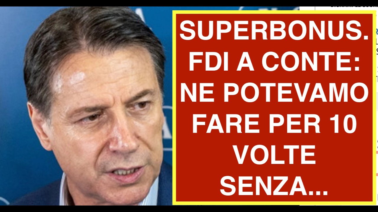 SUPERBONUS. FDI A CONTE: NE POTEVAMO FARE PER 10 VOLTE SENZA...