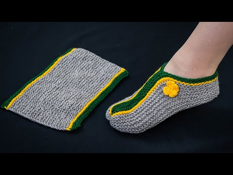 Simple slippers with one swatch - even a beginner can handle it!