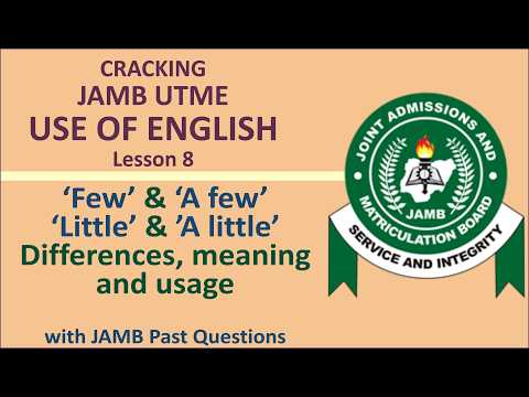 Few &  A few | Little &  A little | Differences, Meaning and Usage | JAMB 2026  Use of English Ep8