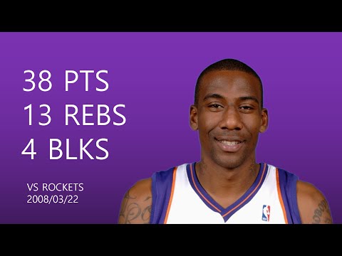 Amar'e Stoudemire | 38 pts,13 rebs,4 blks | March 22,2008 | vs HOU