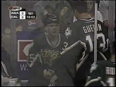 Garrett Burnett (Anaheim Mighty Ducks) vs. John Erskine (Dallas Stars) October 8, 2003