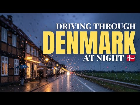 4K Rainy Night Drive in Denmark 🌧️ | Aalborg to Nørresundby via Limfjordsbroen & E45 Motorway