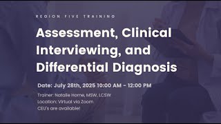 Assessment, Clinical Interviewing and Differential Diagnosis