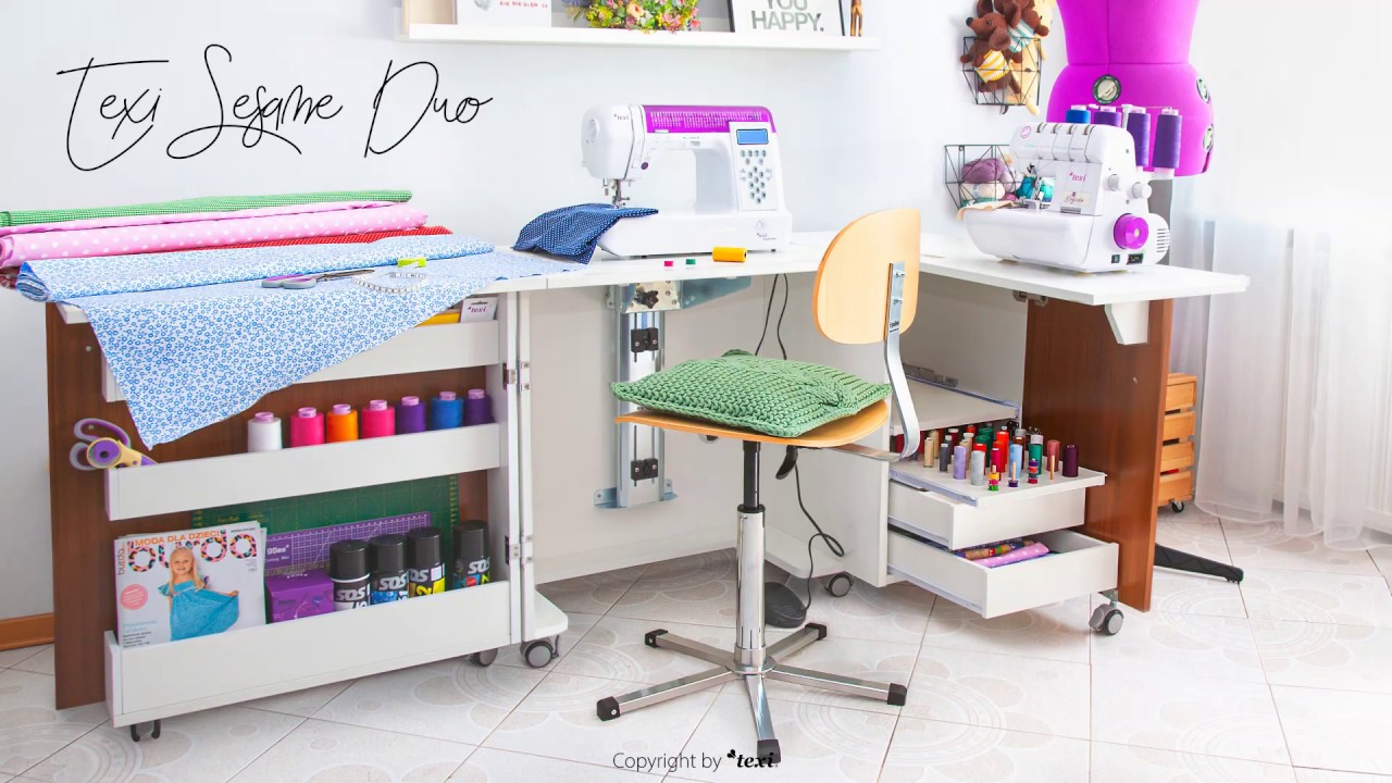 TEXI SESAME DUO - Szafka do maszyny do szycia, domowa pracownia krawiecka, wymarzone miejsce pracy!