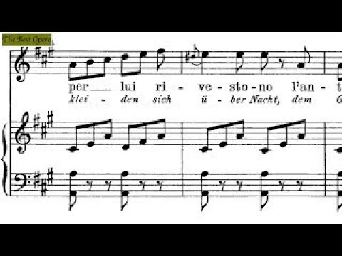 Senza l'amabile,  Lesson 8.1  (Nicola Vaccai) score animation, Soprano/Tenor, Karaoke