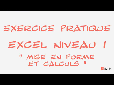 Excel - 1 Basique - Exercice Mise en forme et calculs