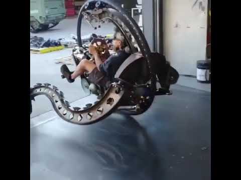 steamunk gyroscopic tricycle of iron