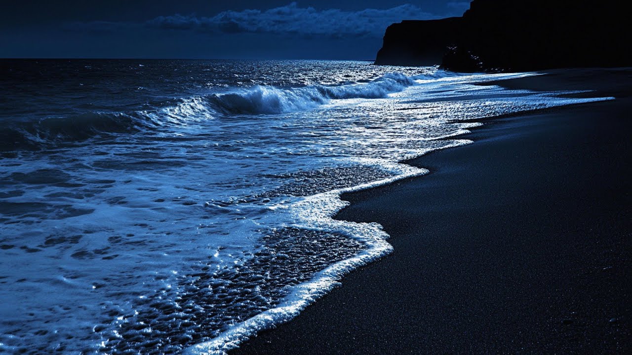 Instant Calm - 8 Hours of Ocean Sounds on a Dark Night for Deep, Restful Sleep