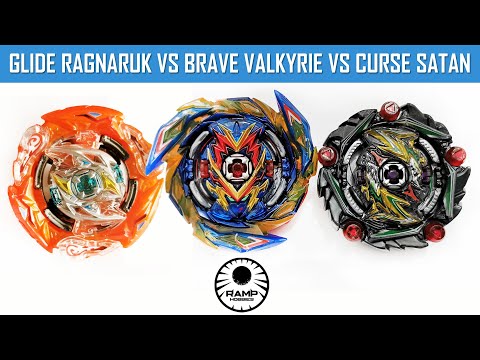 BRAVE VALKYRIE VS CURSE SATAN VS GLIDE RAGNARUK | Beyblade Burst Superking Sparking Anime Battle!