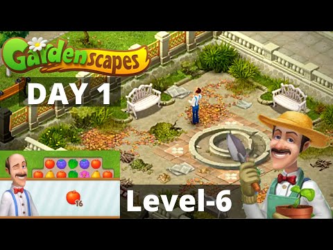 Gardenscapes Level 6 with Movie - Day 1 Gameplay Walkthrough