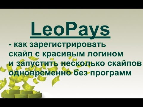 LeoPays - Зарегистрировать скайп с красивым логином и запустить несколько скайпов одновременно