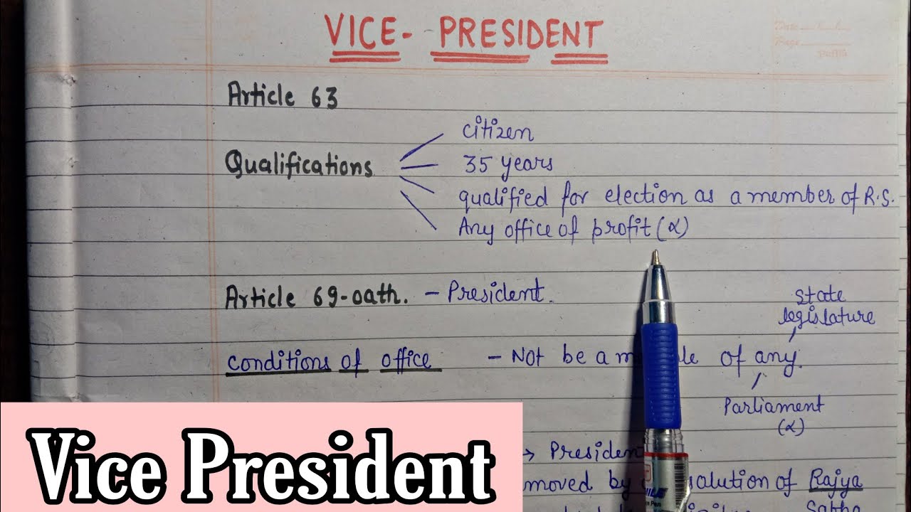 Video tutorial explaining the constitutional role and functions of the Indian Vice-President