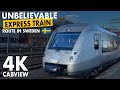 UNBELIEVABLE EXPRESS TRAIN ROUTE IN SWEDEN 4K CABVIEW Kristinehamn To Stockholm