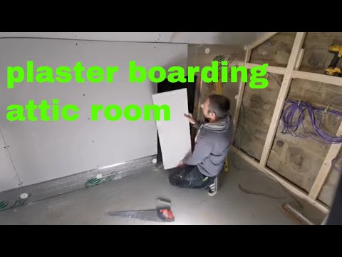 insulating and plaster boarding the attic room loft