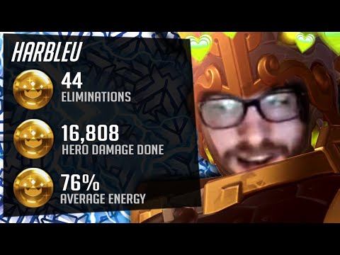 Harbleu Dominating as Zarya - 44 elims! [ Overwatch Season 28 Top 500 ]