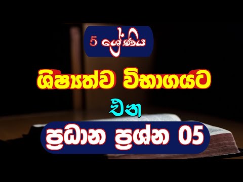 ශිෂ්‍යත්ව විභාගයට එන අනිවාර්යය ප්‍රශ්න 5ක් | Compulsory questions for the scholarship exam