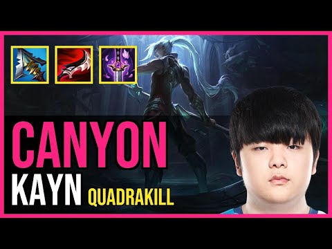 Canyon - KAYN vs. TALIYAH Jungle | KR Grandmaster | QUADRAKILL
