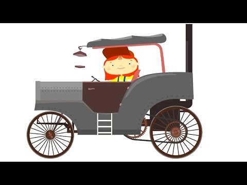 Doktor McWheelie reist mit der Zeitmaschine. Lehrreiche Cartoons